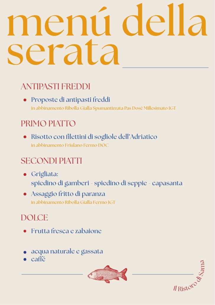 CENA DI PESCE Giovedì 4 Giugno 2026 ore 21:00